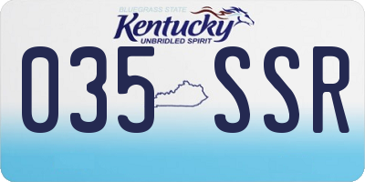 KY license plate 035SSR