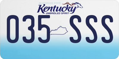 KY license plate 035SSS