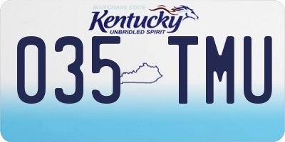 KY license plate 035TMU
