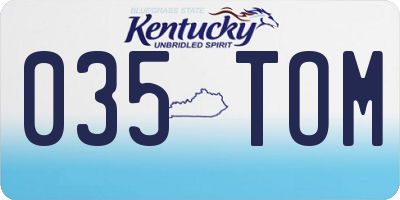 KY license plate 035TOM