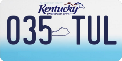 KY license plate 035TUL