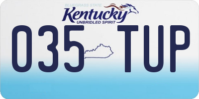 KY license plate 035TUP