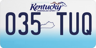 KY license plate 035TUQ