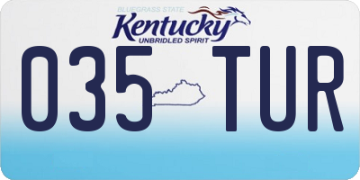 KY license plate 035TUR