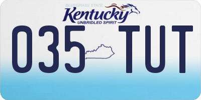 KY license plate 035TUT