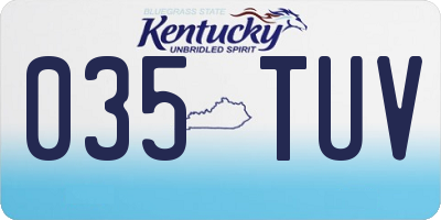 KY license plate 035TUV