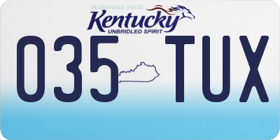 KY license plate 035TUX