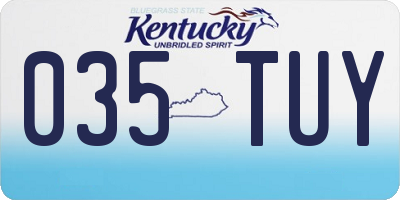 KY license plate 035TUY