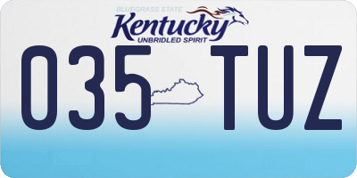 KY license plate 035TUZ