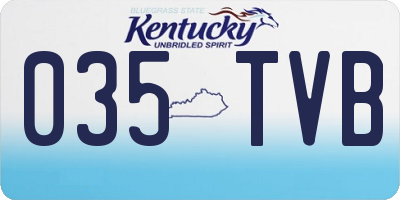 KY license plate 035TVB