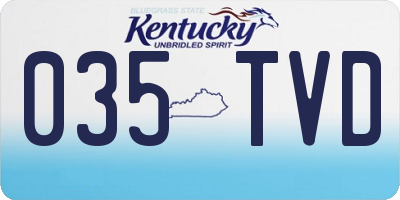KY license plate 035TVD