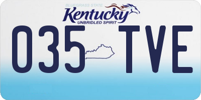 KY license plate 035TVE