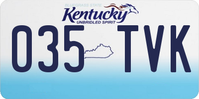 KY license plate 035TVK