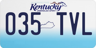 KY license plate 035TVL