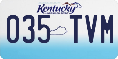 KY license plate 035TVM