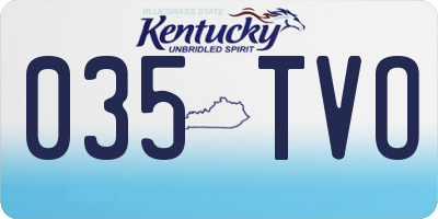 KY license plate 035TVO