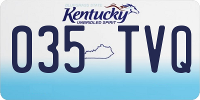 KY license plate 035TVQ