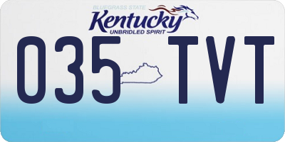 KY license plate 035TVT