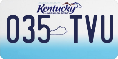 KY license plate 035TVU