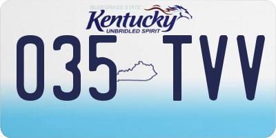 KY license plate 035TVV