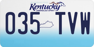 KY license plate 035TVW