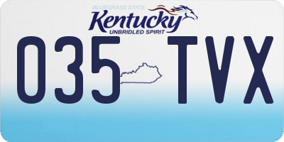 KY license plate 035TVX