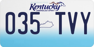 KY license plate 035TVY