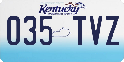 KY license plate 035TVZ