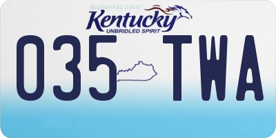 KY license plate 035TWA