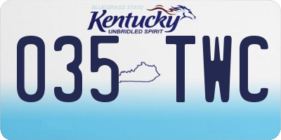 KY license plate 035TWC