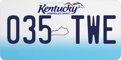 KY license plate 035TWE