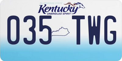 KY license plate 035TWG