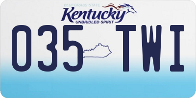 KY license plate 035TWI