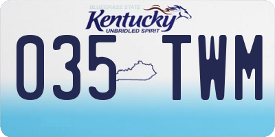 KY license plate 035TWM