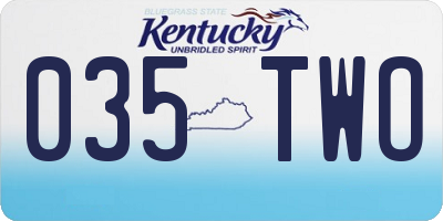 KY license plate 035TWO