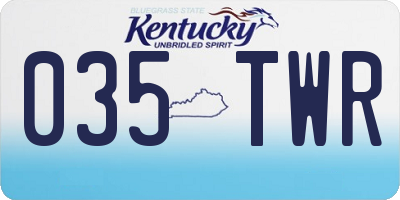 KY license plate 035TWR