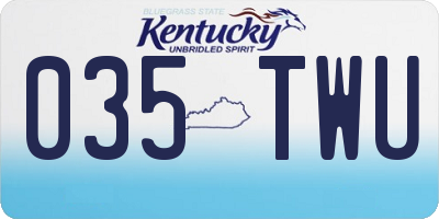 KY license plate 035TWU