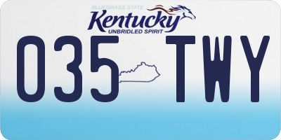 KY license plate 035TWY