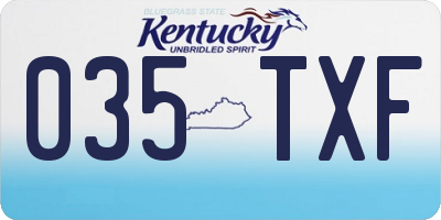 KY license plate 035TXF