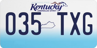 KY license plate 035TXG