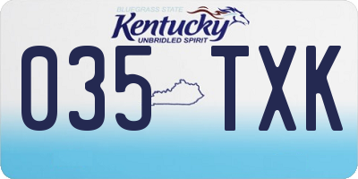 KY license plate 035TXK