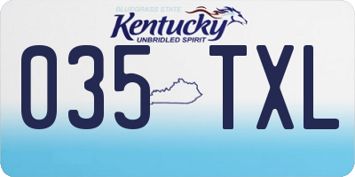 KY license plate 035TXL
