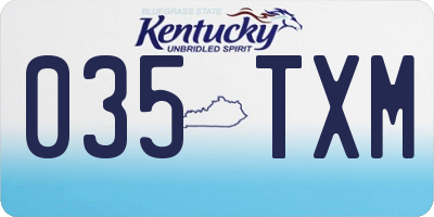 KY license plate 035TXM