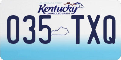 KY license plate 035TXQ