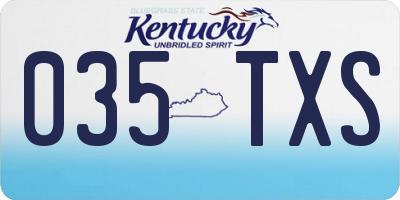 KY license plate 035TXS