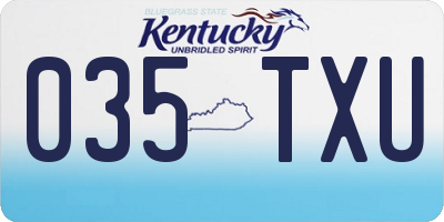KY license plate 035TXU