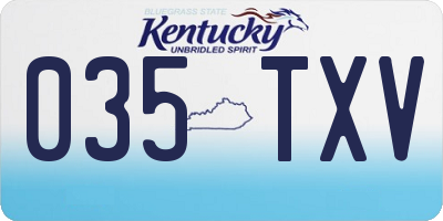 KY license plate 035TXV