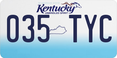 KY license plate 035TYC
