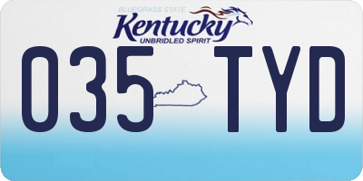KY license plate 035TYD