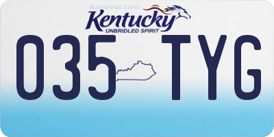 KY license plate 035TYG